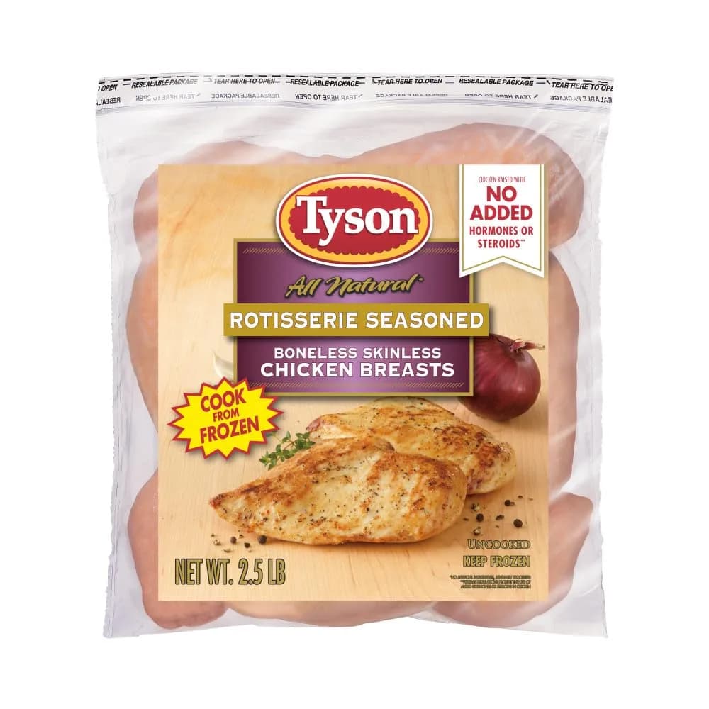 Tyson Rotisserie Seasoned Chicken Breasts 2.5 lb | Juicy, All Natural, Quick Cook - main product image