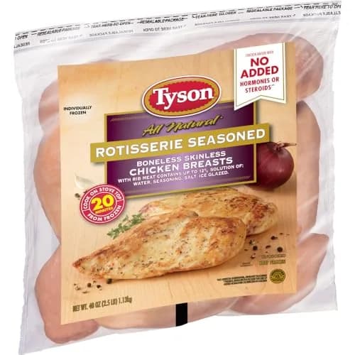 Tyson Rotisserie Seasoned Chicken Breasts 2.5 lb | Juicy, All Natural, Quick Cook thumbnail 4