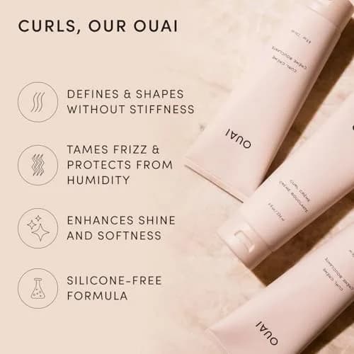 OUAI Curl Cream Hydrating Curl Enhancer for All Curl Types 236ml (8 Oz) | Defines Curls, Controls Frizz, Adds Shine thumbnail 3