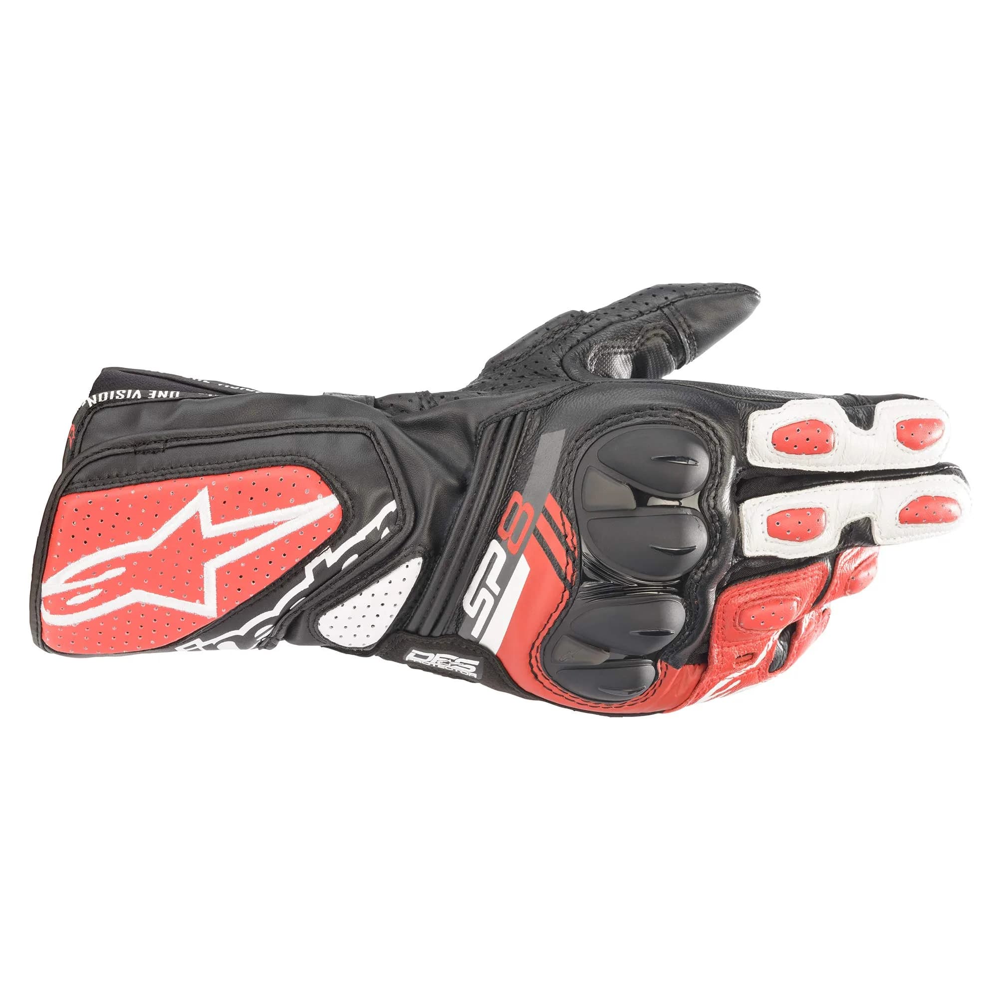 Alpinestars SP-8 V3 Full Gauntlet Leather Gloves - 3X-Large, Black/White/Bright Red - main product image