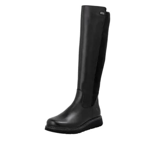 Remonte Women's D3975 Knee High Boot 11 Black | Water-Resistant Leather, Comfort Width, Side Zipper thumbnail 1