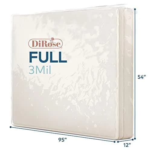DiRose Mattress Storage Bag Full Size Waterproof Heavy Duty 2pk | Reusable Clear Plastic Moving Cover (54x12x95 in) thumbnail 2