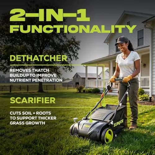 Sun Joe 15-Inch Electric Lawn Dethatcher & Scarifier AJ805E | 13-Amp Power for Lawn Revitalization thumbnail 2