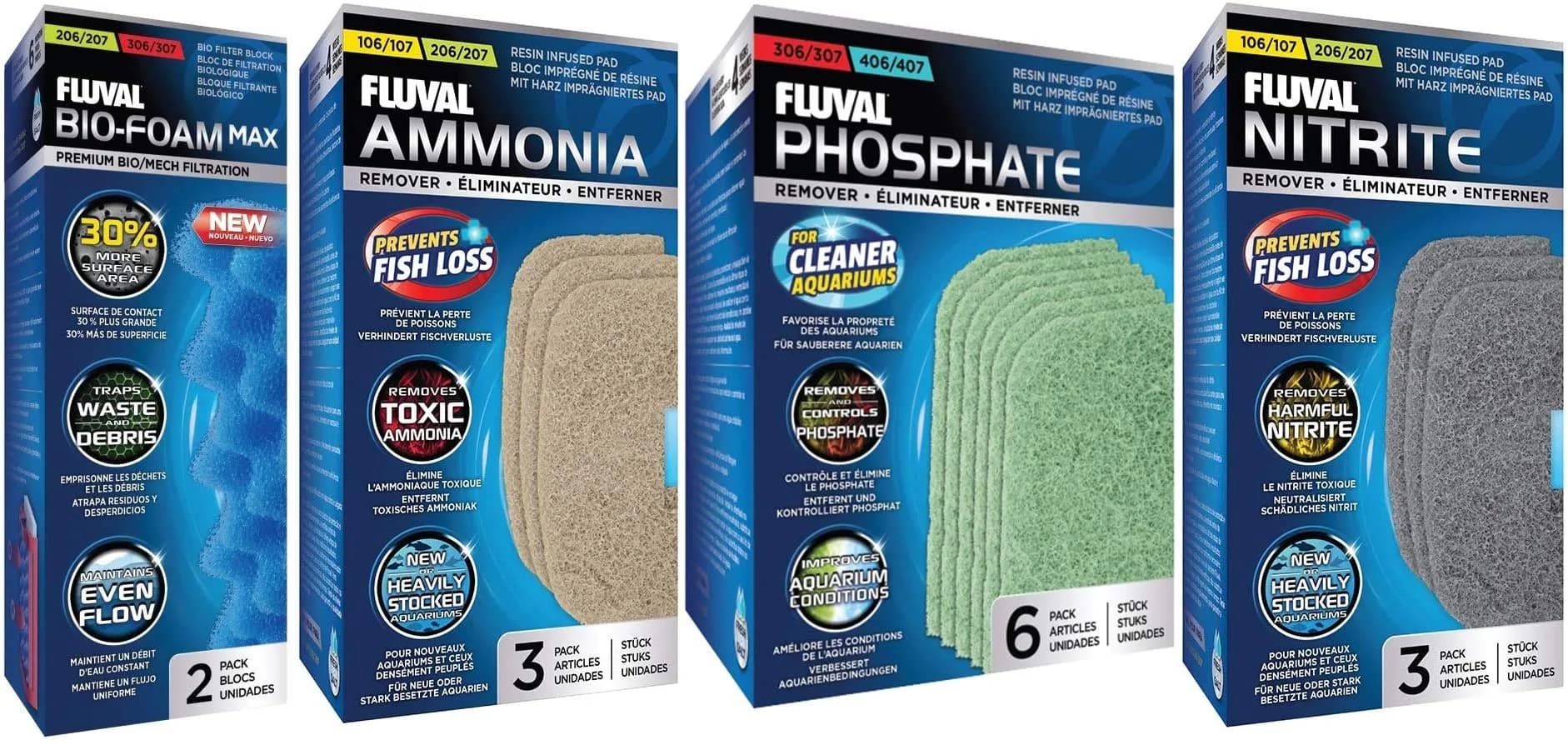 Fluval Aquarium Filter Media Bundle for 207 | Up to 25% Quieter, Energy-Efficient (80-120c)