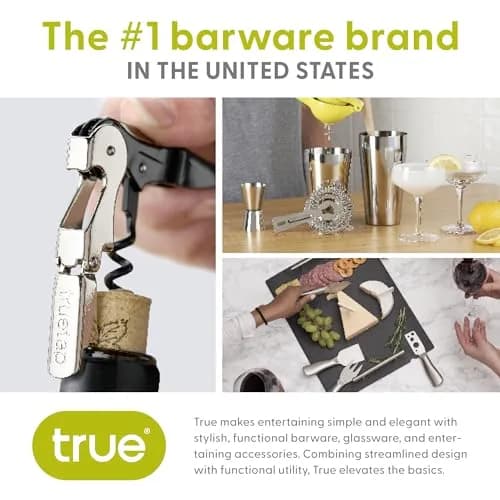 TRUE 3-Piece Barware Set for Mixed Drinks and Cold Brew Cocktails | Includes Cocktail Shaker Tin & Recipes thumbnail 5