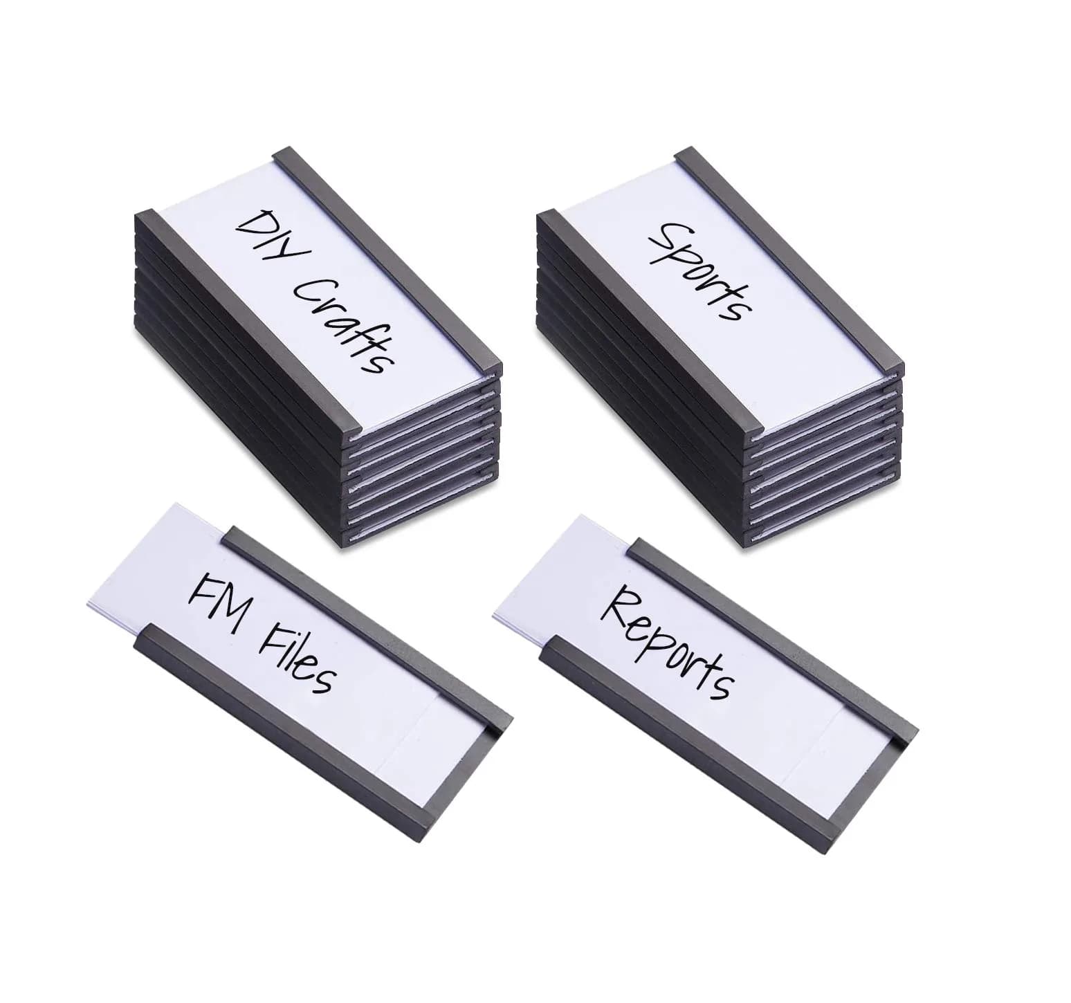Flexible Magnets Magnetic Shelf Label Data Card Holders 1" x 2" | Reusable Labels for Shelf Organization — 1" x 2
