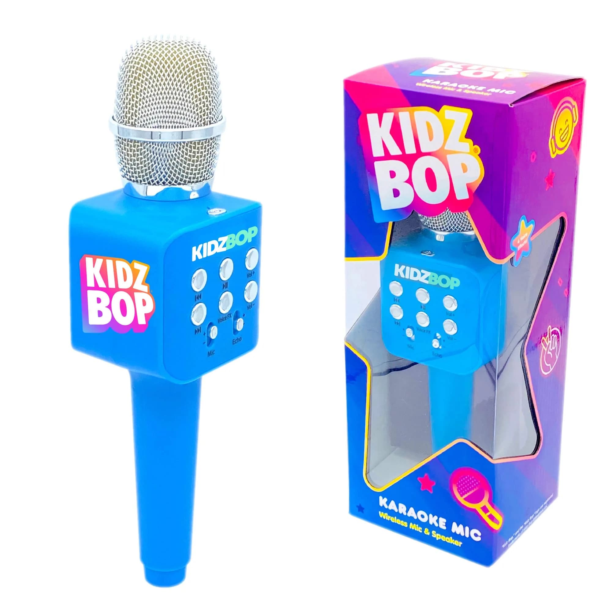 Move2Play Kidz Bop Bluetooth Karaoke Microphone | Musical Instrument Toy for Kids Ages 3-8+ Years Old | Blue - main product image