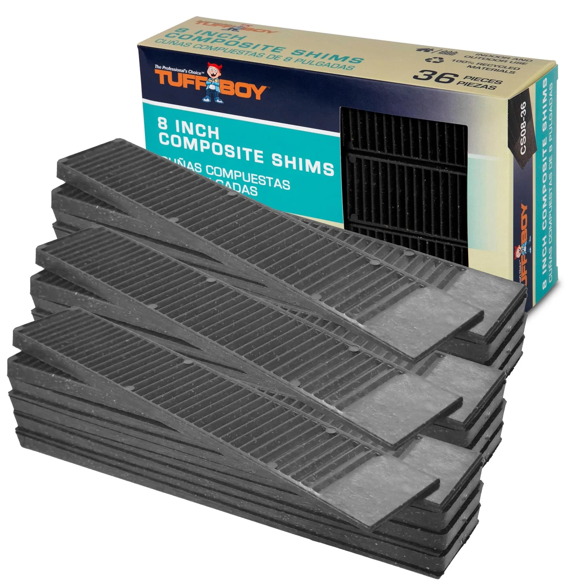 TuffBoy Composite Plastic Shims for Leveling 36-Pack | Durable, Made in USA - main product image
