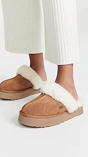 UGG Disquette Slipper Chestnut 9 | Retro Platform Sheepskin & Suede Comfort thumbnail 2