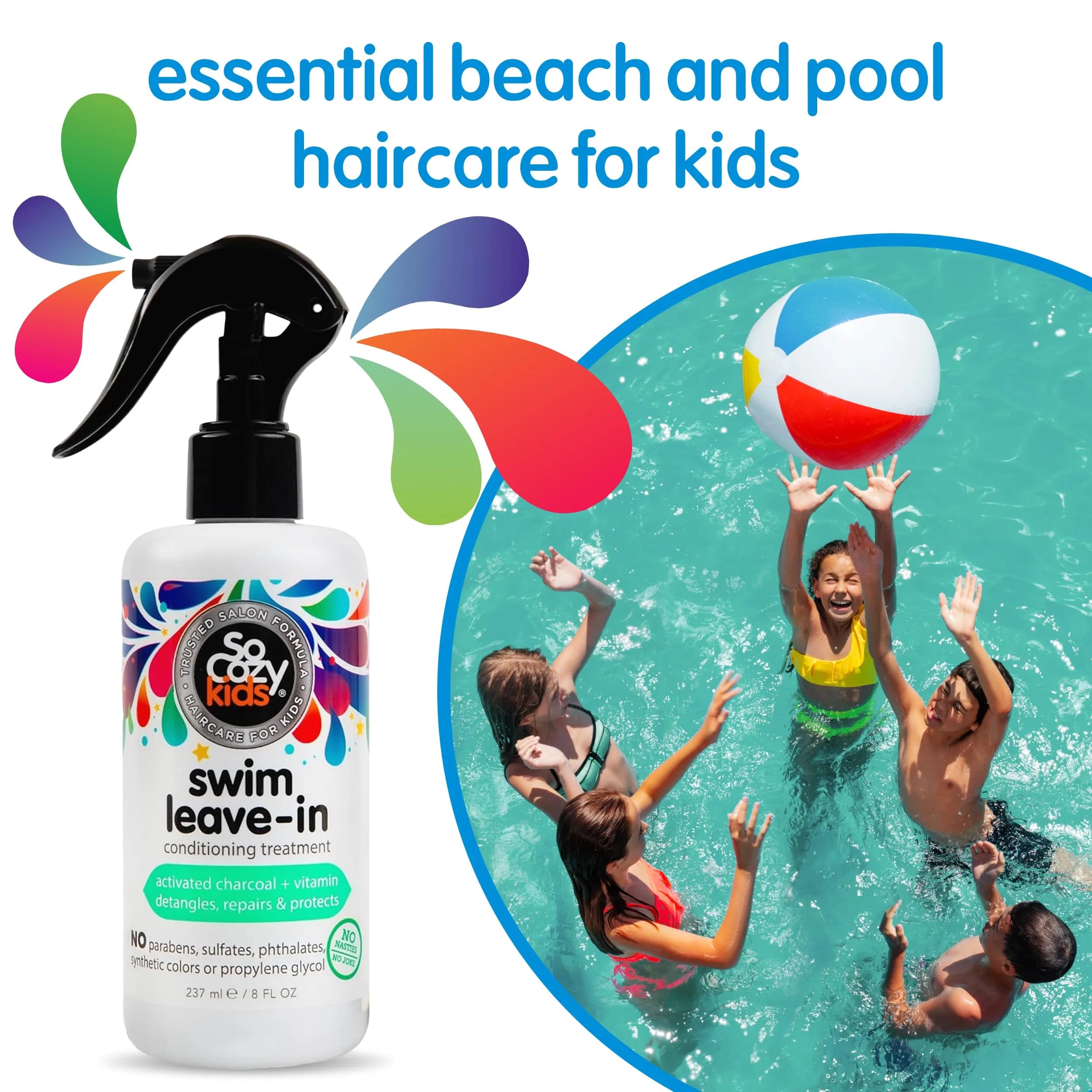 SoCozy Swim 2-in-1 Leave-In Conditioner Spray & Treatment for Kids Hair | 473ml (16 Fl Oz) Pack of 2 - view 2