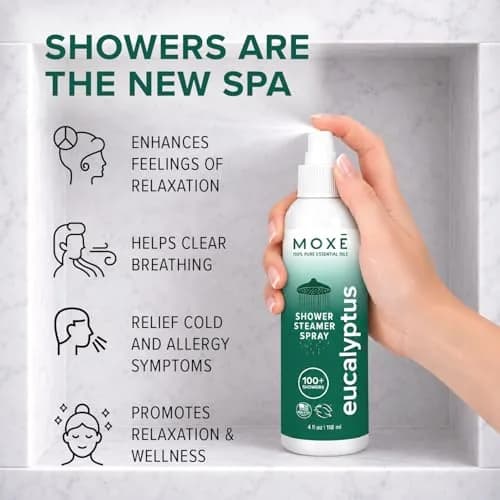 MOXE Eucalyptus Oil Shower Mist 4oz | Aromatherapy for Sinus & Tension Relief thumbnail 2