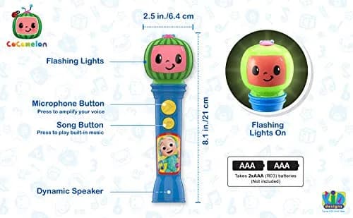 eKids Cocomelon Toy Microphone with Built-in Music, Multicolored | Toddler Musical Toy thumbnail 4