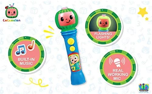 eKids Cocomelon Toy Microphone with Built-in Music, Multicolored | Toddler Musical Toy thumbnail 3