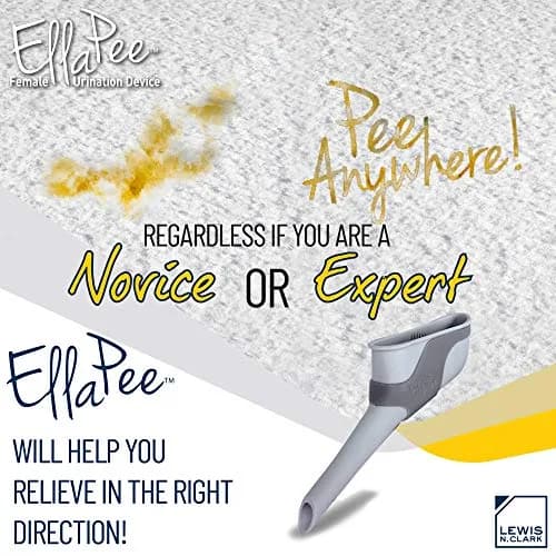 Lewis N. Clark EllaPee Female Urination Device, Reusable + Portable Bathroom, Gray | Medical Grade Silicone, Hiking & Camping Essential thumbnail 5
