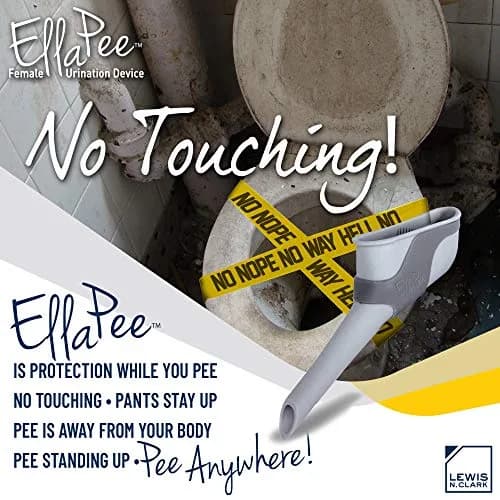 Lewis N. Clark EllaPee Female Urination Device, Reusable + Portable Bathroom, Gray | Medical Grade Silicone, Hiking & Camping Essential thumbnail 6
