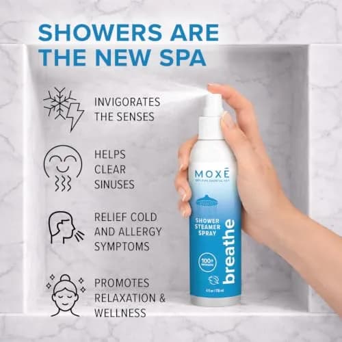 MOXE Breathe Shower Steamer Spray for Congestion & Sinus Relief | Aromatherapy, 4oz thumbnail 2