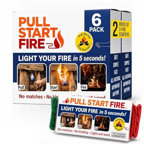 Pull Start Fire Solid Fire Fuel 6 Pack | Waterproof, Windproof, Burns 30 Min thumbnail 1