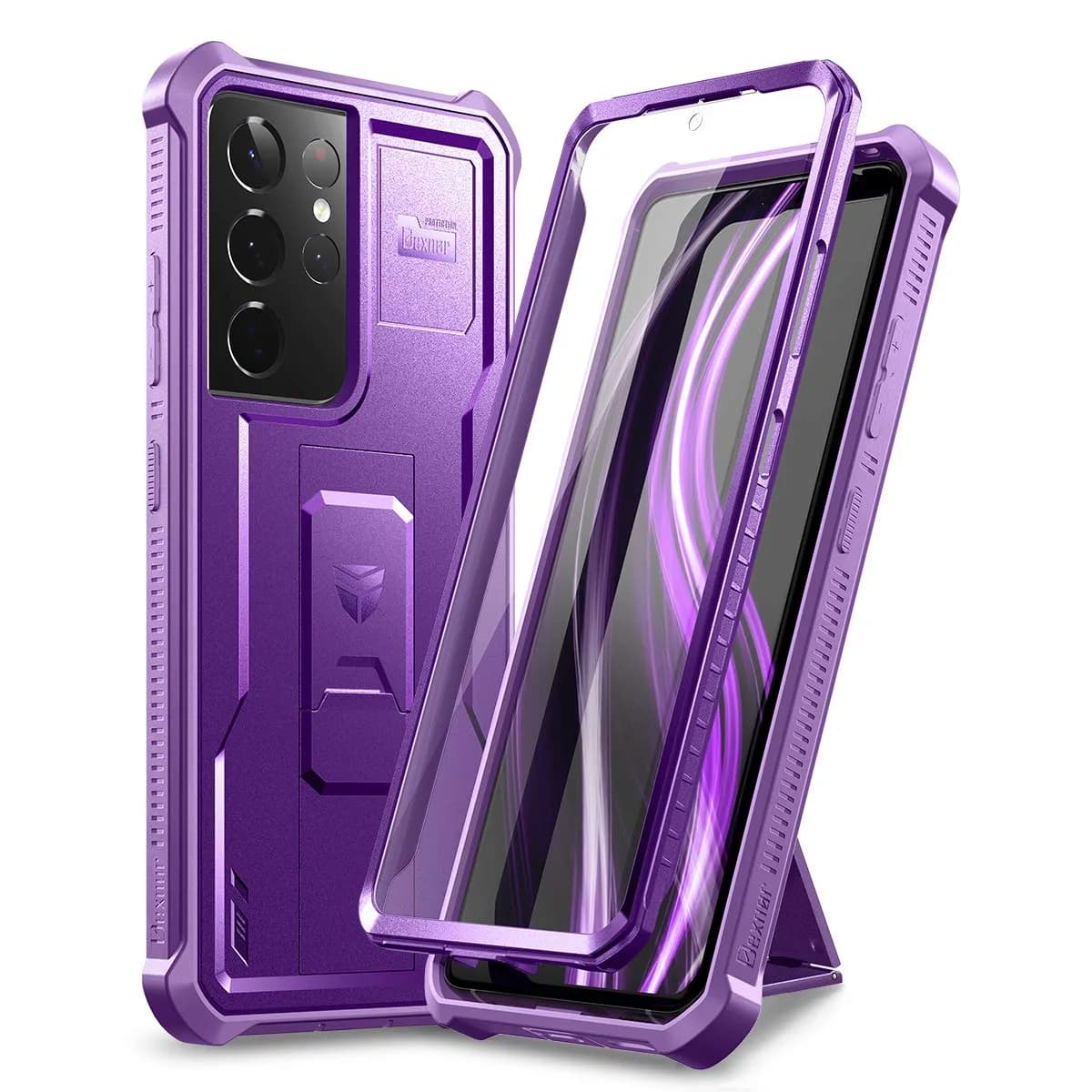 Dexnor for Samsung Galaxy S21 Ultra Case, 6.8 inch | Built-in Screen Protector & Heavy Duty Protection — Purple