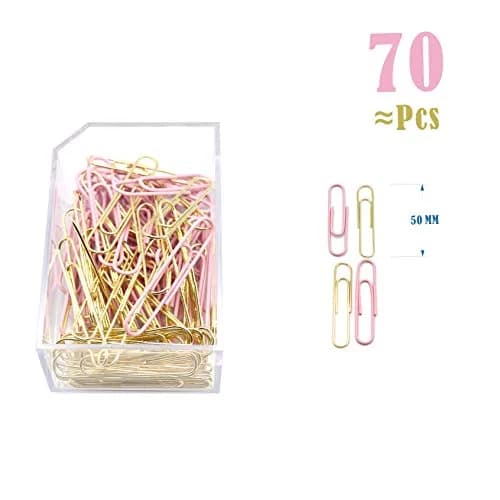 PTSGCAI Gold Pink Paper Clip Clamp Set (3-in-1) | Office & School Supplies for Teachers & Students thumbnail 4