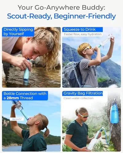Waterdrop Gravity Water Filter Straw with 1.5 Gal Bag | Filters 1400 Gallons thumbnail 4