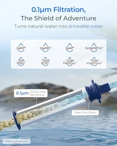 Waterdrop Gravity Water Filter Straw with 1.5 Gal Bag | Filters 1400 Gallons thumbnail 5