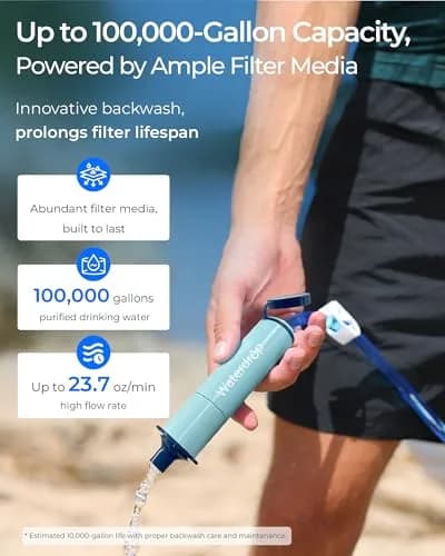Waterdrop Gravity Water Filter Straw with 1.5 Gal Bag | Filters 1400 Gallons thumbnail 6