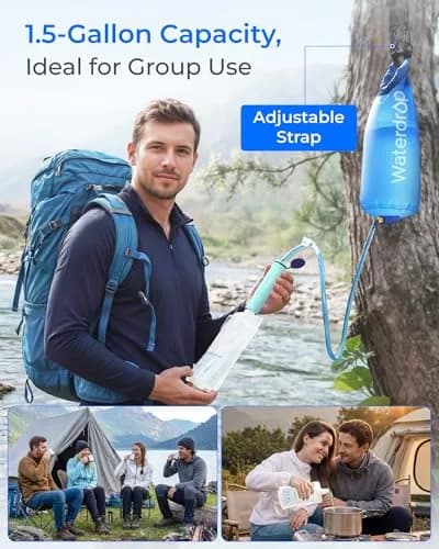 Waterdrop Gravity Water Filter Straw with 1.5 Gal Bag | Filters 1400 Gallons thumbnail 8