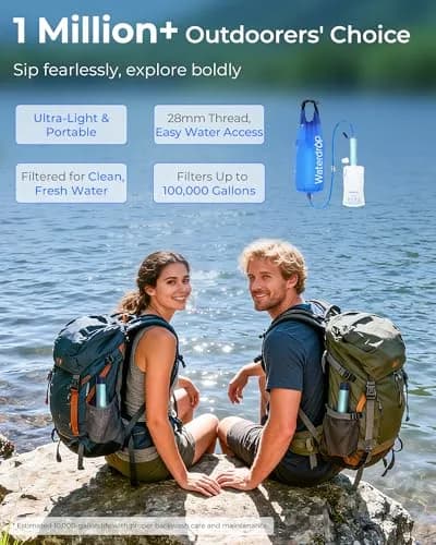 Waterdrop Gravity Water Filter Straw with 1.5 Gal Bag | Filters 1400 Gallons thumbnail 2
