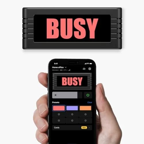 BusyBox S App-Controlled Do Not Disturb Sign, Rechargeable, Automations | Focus & Productivity Tool thumbnail 1