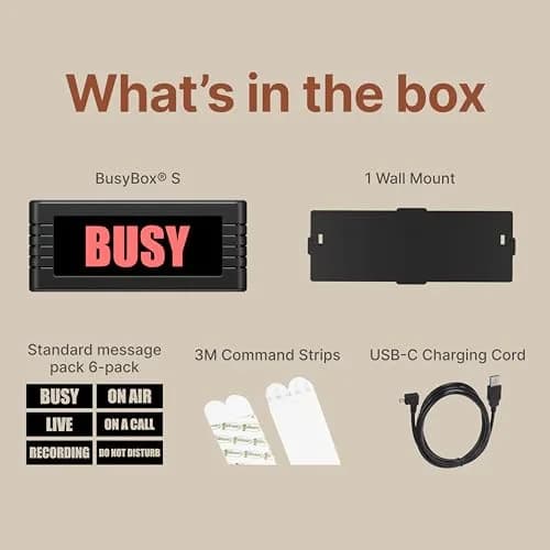 BusyBox S App-Controlled Do Not Disturb Sign, Rechargeable, Automations | Focus & Productivity Tool thumbnail 6