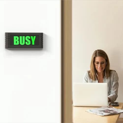 BusyBox S App-Controlled Do Not Disturb Sign, Rechargeable, Automations | Focus & Productivity Tool thumbnail 3