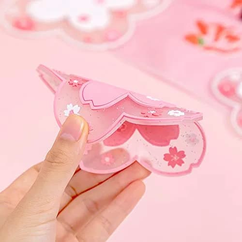 Binoster Cherry Blossom Coaster Set 2PCS 11cm (4.2") | Cute PVC Anti-Skid Drink Table Decor thumbnail 3