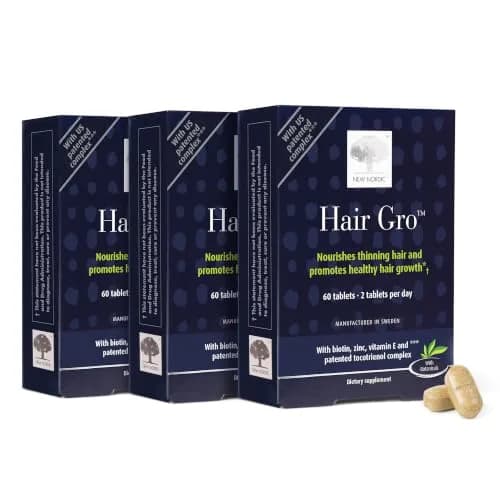 NEW NORDIC Hair GRO Tablets Biotin & Tocotrienol Complex 180 Count | Vegan, Gluten-Free, Scandinavian Quality thumbnail 1
