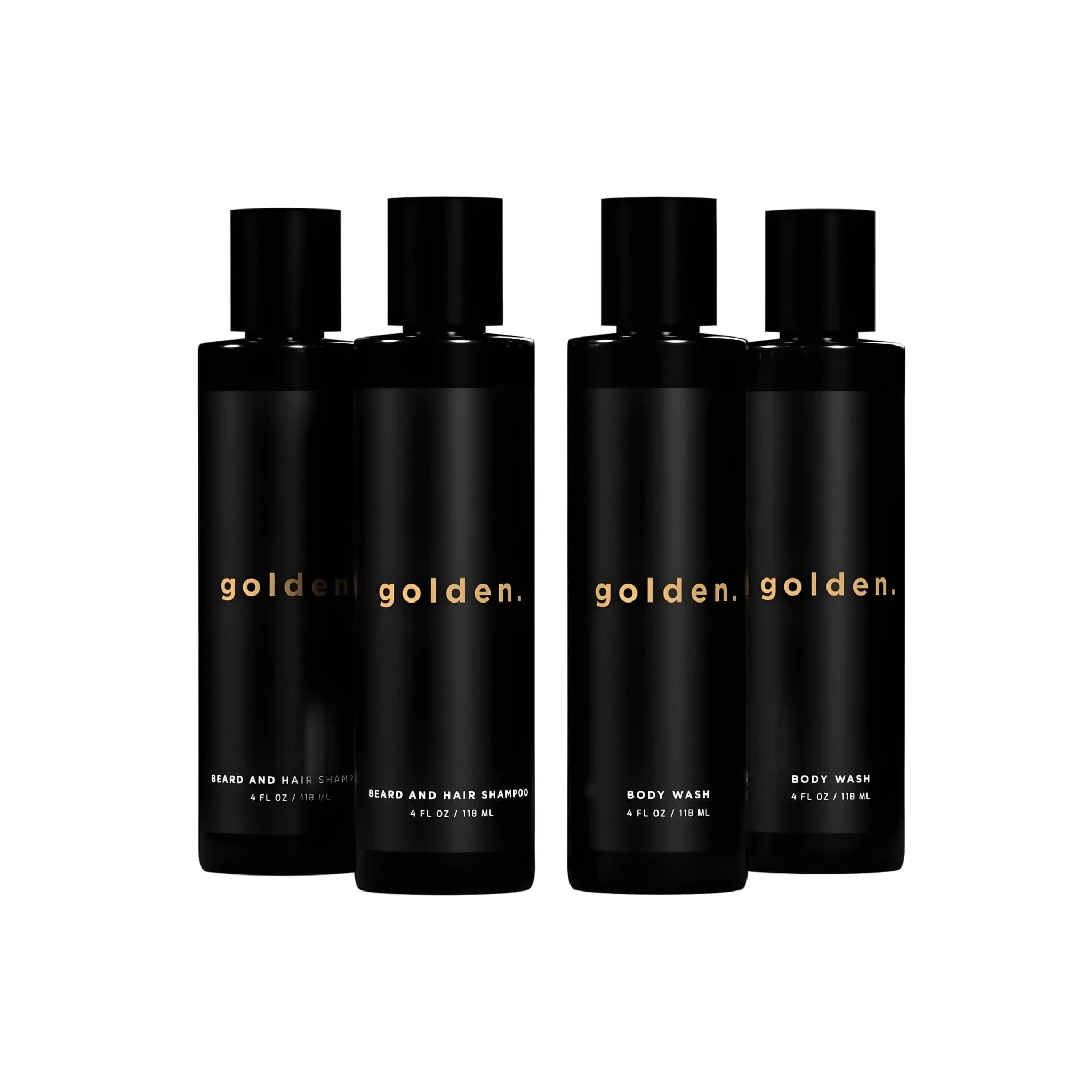 Golden Grooming Co. 3-in-1 Men’s Body Wash, Shampoo & Beard Wash – Hydrating Full Body Cleanser for All Skin Types – Fresh Tea Tree Scent – Naturally Derived Formula – 4-Pack Value Bundle — 3-in-1 Men's Body Wash and Beard Shampoo