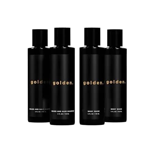 Golden Grooming Co. 3-in-1 Men’s Body Wash, Shampoo & Beard Wash – Hydrating Full Body Cleanser for All Skin Types – Fresh Tea Tree Scent – Naturally Derived Formula – 4-Pack Value Bundle thumbnail 1