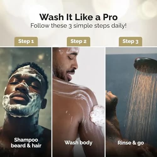 Golden Grooming Co. 3-in-1 Men’s Body Wash, Shampoo & Beard Wash – Hydrating Full Body Cleanser for All Skin Types – Fresh Tea Tree Scent – Naturally Derived Formula – 4-Pack Value Bundle thumbnail 6