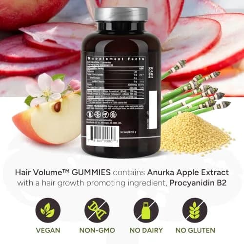 NEW NORDIC Hair Volume Daily Biotin Support Gummies 60 Count (Pack of 3) · Delicious vegan biotin gummies for hair growth thumbnail 4