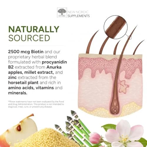NEW NORDIC Hair Volume Daily Biotin Support Gummies 60 Count (Pack of 3) · Delicious vegan biotin gummies for hair growth thumbnail 7