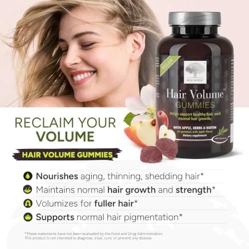 NEW NORDIC Hair Volume Daily Biotin Support Gummies 60 Count (Pack of 3) · Delicious vegan biotin gummies for hair growth thumbnail 3