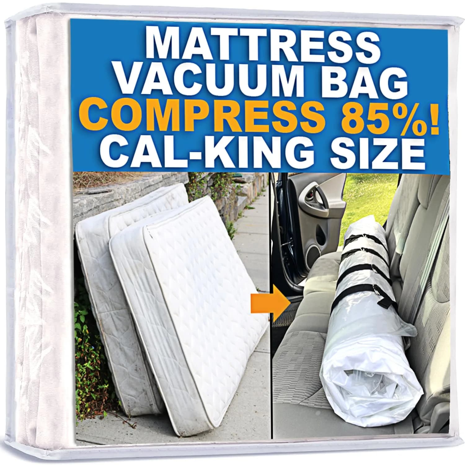 Homie Mattress Vacuum Bag for Moving, Vacuum Seal Compression Storage for Cal-King Mattresses | Reusable & Leakproof - main product image
