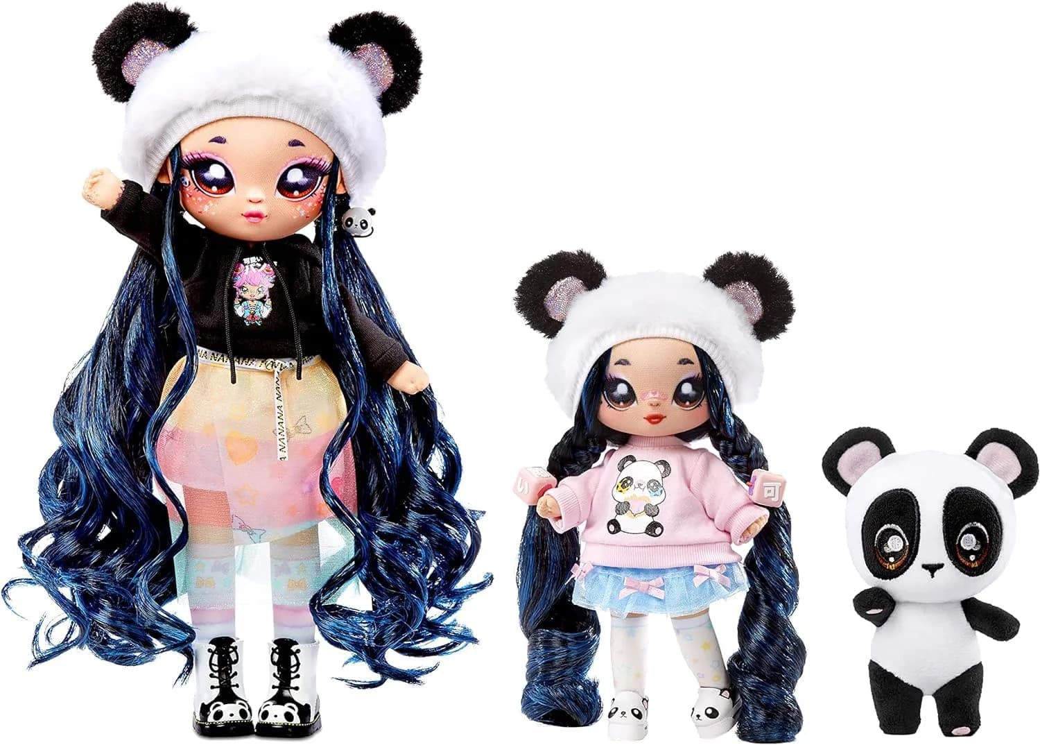 Na! Na! Na! Surprise Family Winnie Joyful, Mimi Joyful & Bamboo Doll 3-Pack | 11-inch & 7.5-inch Dolls with Plush Pet — Multicolor