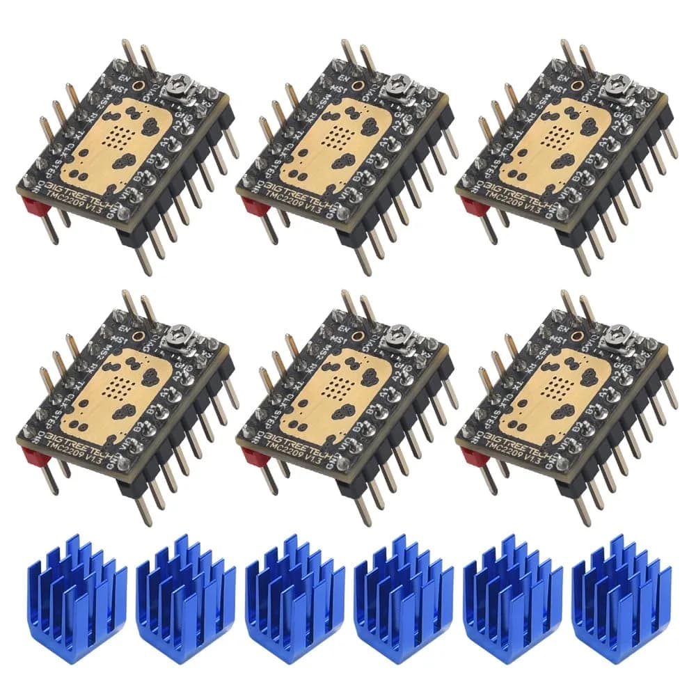 BIGTREETECH TMC2209 V1.3 Stepper Motor Driver, UART/Step/DIR Mode, 5-28V Motor Voltage | Ultra-Silent Operation for 3D Printers — 6*TMC2209