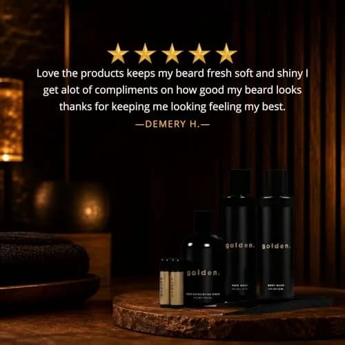 Golden Grooming Co. Essential Skincare Set for Men | Complete Face & Body Care Kit with Face Wash, Exfoliating Scrub, Body Wash, Tweezers & Lip Balms thumbnail 9