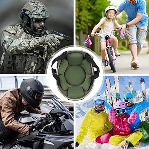AOUTACC Universal Helmet Pads 19PCS (9 Foam Pads + 10 Hook&Loop Circles) | Replacement Foam Padding Kit for Bike Helmets thumbnail 5