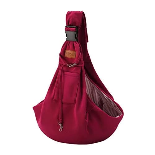 FDJASGY Small Dog Sling Carrier Fuchsia | Hands-Free Adjustable Pet Travel Bag for Small Dogs & Puppies (12 lbs Max) thumbnail 1