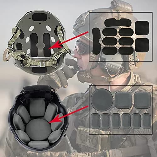 AOUTACC Universal Airsoft Helmet Pads | Foam Replacement Kit for Fast-Style/Mich/ACH (Gray, Medium) thumbnail 5