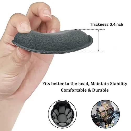 AOUTACC Universal Airsoft Helmet Pads | Foam Replacement Kit for Fast-Style/Mich/ACH (Gray, Medium) thumbnail 2