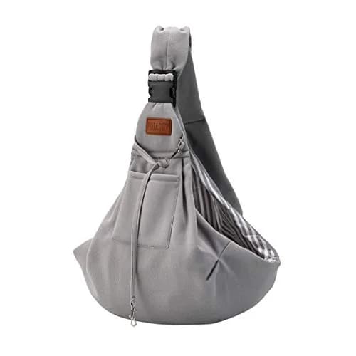 FDJASGY Small Dog Sling Carrier Grey | Hands-Free Pet Travel Bag Backpack 30cm (12in) | Breathable Mesh for Small Dogs & Puppies thumbnail 1