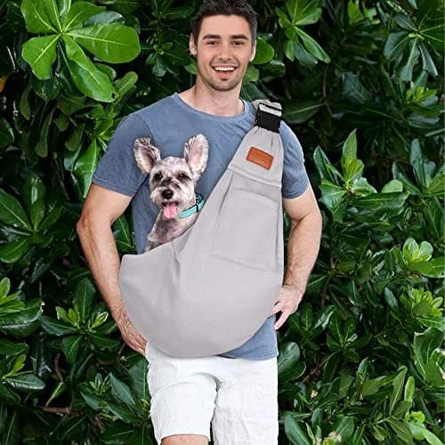 FDJASGY Small Dog Sling Carrier Grey | Hands-Free Pet Travel Bag Backpack 30cm (12in) | Breathable Mesh for Small Dogs & Puppies thumbnail 8