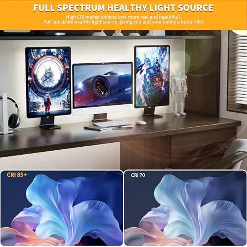 PAUTIX 5V USB LED Strip Light 2m (6.56ft) with Dimmer | 640 LEDs, 6000K Daylight White, CRI 90+ thumbnail 4
